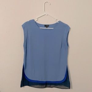 3 Shades of Blue Short-sleeve Blouse